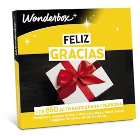 WONDERBOX - Caja Regalo - Feliz Gracias - 1 Actividad a Elegir: degustación o Actividad de Bienestar o de Aventura - Ideas Regalo Mujer Hombre Original