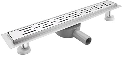 SaniteModar Duschrinne 120cm, Vergitterter Duschrinne Extra Flach mit 360° Siphon Geruchsstop und Haarfilter, Edelstahl Bodenablauf