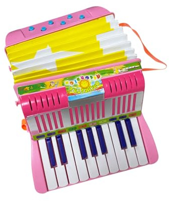 YIWENG Mini 17-knappars 6-bas dragspel ABS-material med spänne musikinstrument för nybörjare julklapp lätt knapp dragspel hand-öga-koordination scenframträdande, akordeon