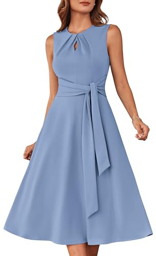 GRACE KARIN Abito Midi da Donna Abito da Cocktail Formale con Cintura