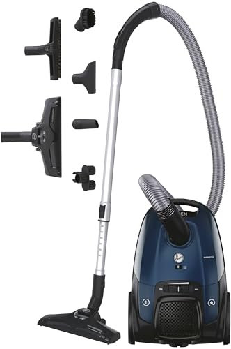 Hoover Silencieux Telios Extra Lite Aspirateur avec Sac Traineau Compact et Puissant TXL70HM,69DB, Capacité XL 3,5L, 2 Brosses Sols Durs-Tapis & Spéciale Parquet, Filtre EPA Lavable, Accessoires,Bleu