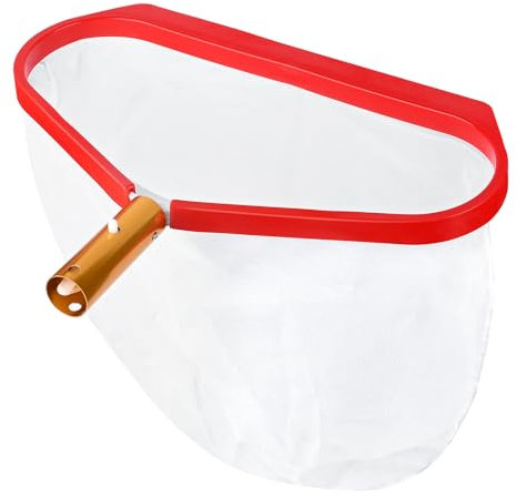 Gtuzkheu Retino Piscina, Rete a Maglia Fine dello Skimmer, Retina Raccogli Foglie per Piscina Contelaio in Alluminio,Skimmer per Piscina,per Pulizia Detriti delle Piscina Spa (Senza Manico) (Rosso)