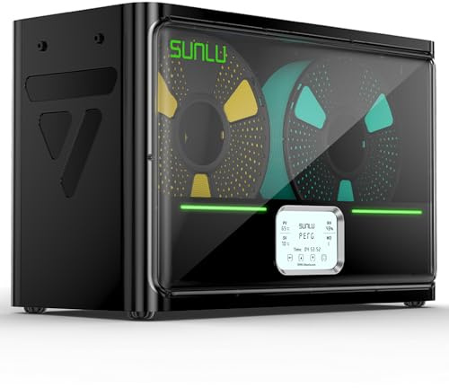 SUNLU Official Filament Dryer S4, 2026 Upgraded 3D Printer 4-Spool Filament Dehydrator, Auto Humidity Control, Fast Heating, Temperature Balance, Filaments Storage Box, Black