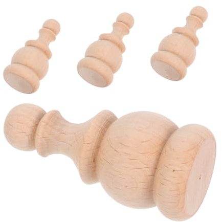PRETYZOOM Remates de Madera para Poste Decorativo, 4 Piezas Khaki