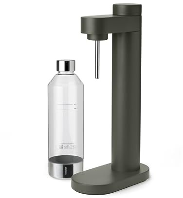 Stelton Brus Sparkling Water Maker with bottle – Premium CO₂ carbonator for water, adjustable fizz level, Scandinavian design, Dark Forest