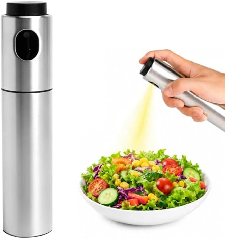 JYYWTSI Nebulizzatore Olio, Spruzzatore Olio per Friggitrice ad Aria, Spray Olio Cucina in Acciaio Inox 100 ml, Nebbia Fine, Antigoccia, Facile da Pulire per Cucina, Grill, Insalata