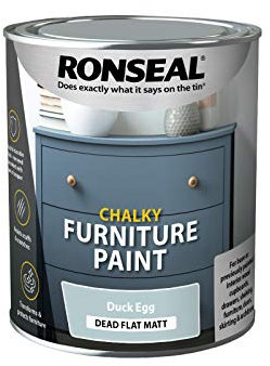 Ronseal RSLCFPDE750 750 ml Chalky Furniture Paint - Duck Egg