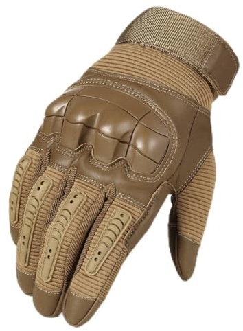 WTACTFUL Gants Tactiques Multisports – Gants Moto, VTT, Cyclisme, Escalade – Tactiles Compatibles Écran, Plein Doigt pour Airsoft, Paintball, Chasse et Plein Air Marron