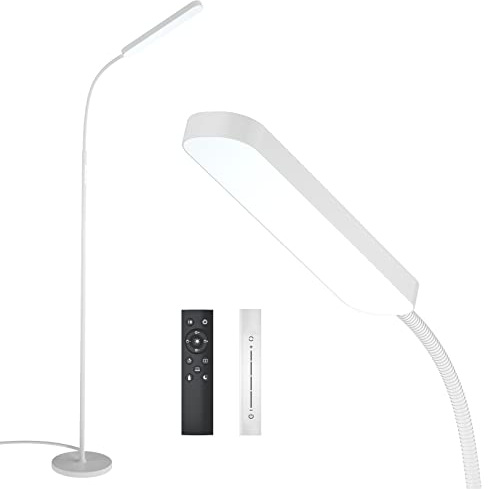 Wio-Mio Floor Lamps, 15w/1000lm Bright LED Floor Lamp with Stepless Adjustable 3000K-6000K Colors and Dimmer, Remote and Touch Control Reading Lamp, Adjustable Floor Lamp for Living Room