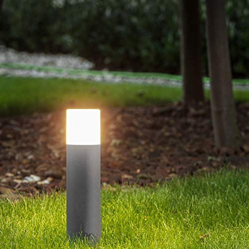 CGC Lighting gris foncé lampe exterieur lumiere Jardin lanterne spot led eclairage borne decoration luminaire lampadaire chemins reverbere (Moyen)