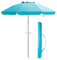 GIANTEX Parasol de plage de 198 cm avec ancrage - Parasol de jardin inclinable - Parasol de marché avec sac de transport - Parasol rond - Protection solaire UV50+, bleu, grand