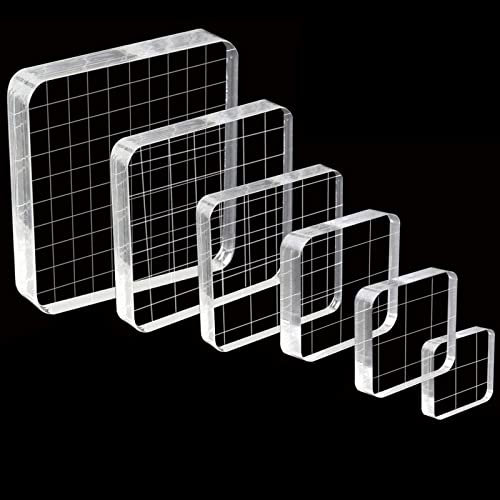 6 Stück Acrylblock Für Silikonstempel, Stempelblock Für Silikonstempels, Acrylblocks Für Stempe Für DIY Fotoalbum Scrapbooking Handwerk