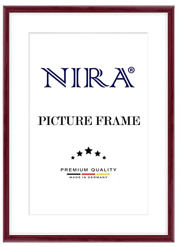 NiRa Cornice foto in legno 25 x 35 cm in Bordeaux-Rosso lucido | Dimensione selezionabile | Cornici per poster | Puzzle | collage di foto HD116