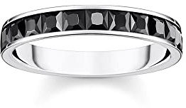 THOMAS SABO Ring schwarze Steine pavé silber 925 Sterlingsilber, Geschwärzt