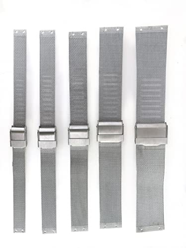 NZZXTO Replacement Stainless Steel Watch Band for Skagen Bering Unisex Watches with Screw，Fits More Sizes （12mm Silver Hole pitch 7mm