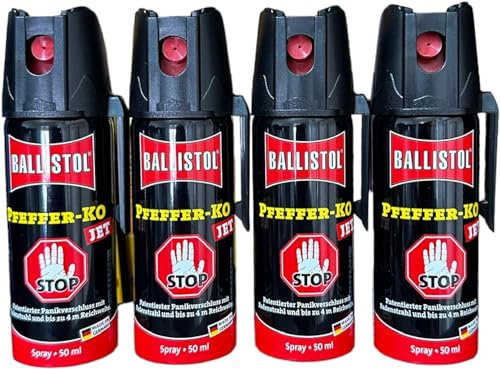 Pfefferspray Ballistol KO Jet 50ml 4er Set, Tierabwehr, Verteidigungs Spray