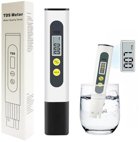 TDS Meter Ph Tester for Water TDS Meter Digital Water Tester Ph Meter for Water Water Tester 0-9990 ppm Measurement Range Suitable for Home Drinking Water Swimming Pools Hydroponics Aquariums