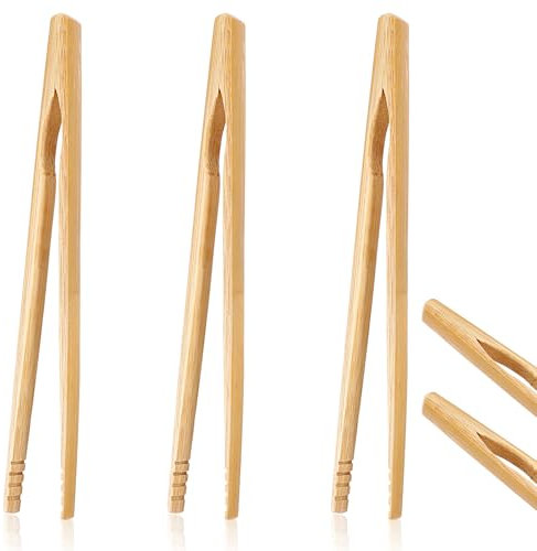 3 Stück Grillzange Holz Bambus Zange Holzzange Küche Holzgrillzangen Küchenzange Holz Bambus Küchezange Grillzange Würstchen Für Toaster Obst Brot Und Gurken Küchenutensilien Salat Nudeln Grillen