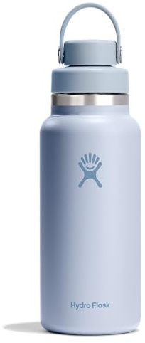 Hydro Flask Water Bottle - Insulated Stainless Steel - Wide Mouth Chug Lid, Non Spill, Leakproof in 32 Oz Surf Blue