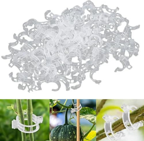 Pflanzenclips, Pflanzenklammern Tomaten Pflanzenclips für Kletterpflanzen Klein Pflanzen Klammern Tomatenclips, Gartenklammern für Unterstützen Pflanzen Gemüse Obst (150, Weiß)