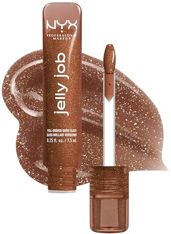 NYX Professional Makeup Jelly Job - Gloss haute brillance - Effet lissant - Sensation de confort - Lèvres visiblement hydratées - Parfum Cerise - Teinte : Bling Me Jelly 15