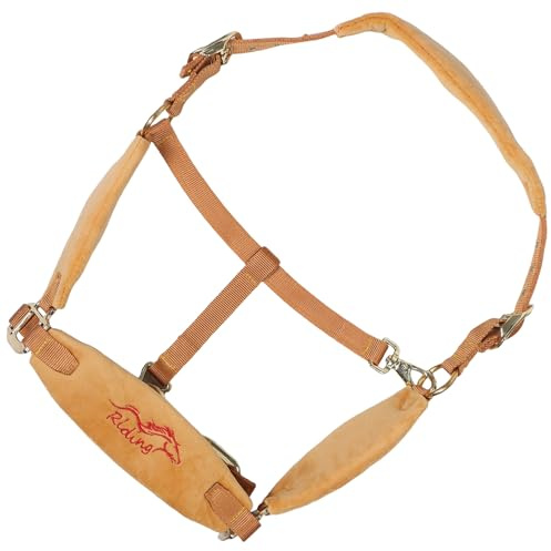 TOBBOMEY Cabestro Ajustable Acolchado para Caballo Tamaño L Grande Color Amarillo Cuerda de Ternera Equipo Ecuestre para Establos Ranchos y Entrenamiento de Caballos