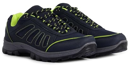 London Shoe Co Men’s Outdoor Walking Shoes | Durable Lace-Up Trail Trainers with Grip Sole – Lightweight Everyday Footwear (Navy, UK11)