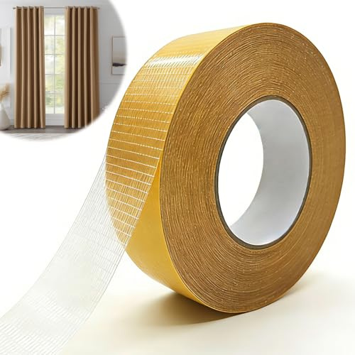 Swiftctrl Ruban Adhésif Double Face en Tissu 2,5 cm x 10m, Bande Puissante pour Ourlet Facile Sans Couture, Ruban Collant Résistant pour Pantalons, Vêtements, Rideaux, Jupes, Tapis, Moquettes