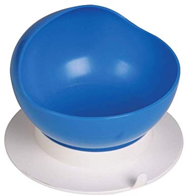 Homecraft 11 cm Diameter Scooper Bowl with Suction Base (Eligible for VAT relief in the UK), Features Curved, Adaptive Dining Aid, Ideal for Limited Mobility, Non-Slip Detachable Base