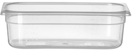 HENDI Gastronormbehälter, Temperaturbeständig von -40° bis 80°C, Skalierung, Geruchs- und geschmackneutral, 4L, Polypropylen, GN 1/3, 325x176x(H)100mm, Transparent