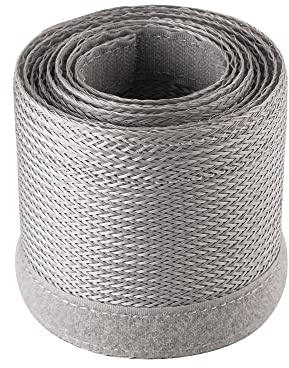 PureMounts PM-ZCCS-SOCKS-85G Universeller Polyester-Kabelschlauch, selbst zusammenziehend mit Klettverschluss, Ø 85mm, 1,80m, grau