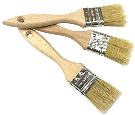 POL-BRUSH Flat Paint Brushes Set - Professional Multipurpose Flat Paint Brush - Good for Walls, Ceiling Paint, Fence, Shed, and Decking - Precision Cutter Brush – 3 pcs Size 1,41” (36 mm)