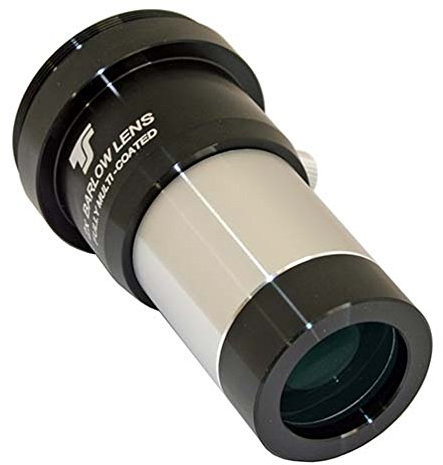 TS-Optics 2X Barlow-Linse 1,25 mit T2 Anschluß und Ringklemmung, visuell und fotografisch einsetzbar, TSB21T2
