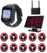 Retekess T128-T117 Buscapersonas Restaurante, Sistema de Llamada, 1 Localizador de Reloj, 1 Receptor de Pantalla, 10 Botones de Llamada y 1 Amplificador de Señal, para Restaurante Hotel Bar