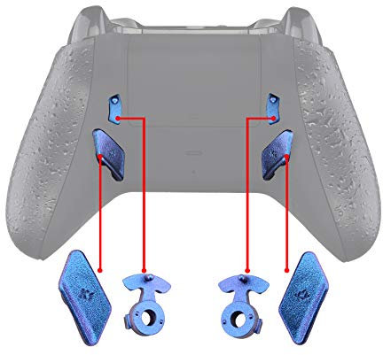Botón Trasero HK3 HK4 K1 K2 Botones Rediseñados para Mando Xbox One S X Que ha Instalado eXtremeRate Lofty Programable Remap&Gatillo de Parada Kit Botones Posteriores de Repuestos(De Azul a Violeta)