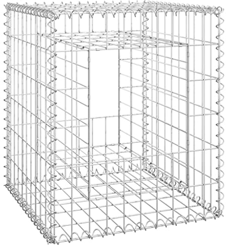 Poteaux à panier de gabion 2 pcs 50x50x60 cm Fer