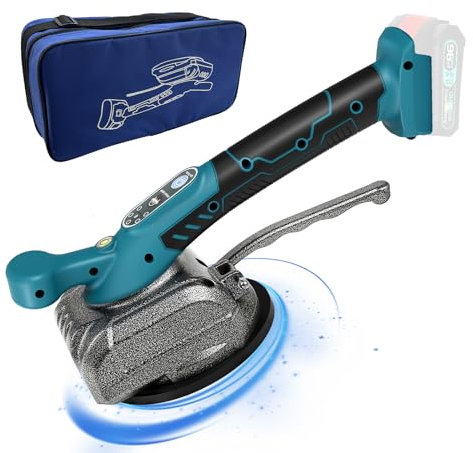 Fliesenvibrationsmaschine für Makita 18v, Fliesenleger-Vibrationsgerät mit 4,7 Saugnapf, 5 Gänge, einstellbare Geschwindigkeit, 60 kg Kapazität, geeignet für 39 * 39 Zoll und darunter (Blue-A)