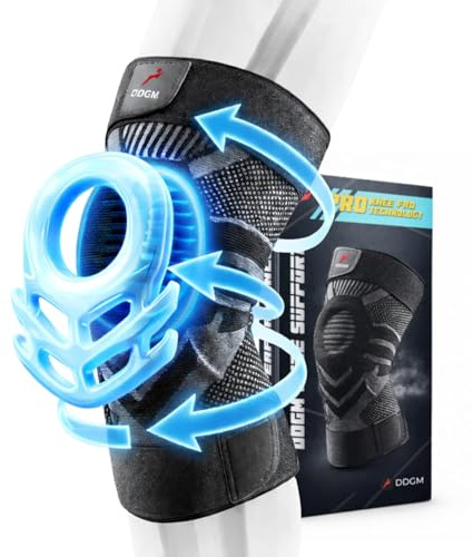 DDGM Ginocchiera ortopedica a compressione tutore ginocchio Supporto legamenti con Gel pad di sostegno rotuleo, per artrosi donna, uomo Ginocchiera sportiva in neoprene di alta qualità(Medium)
