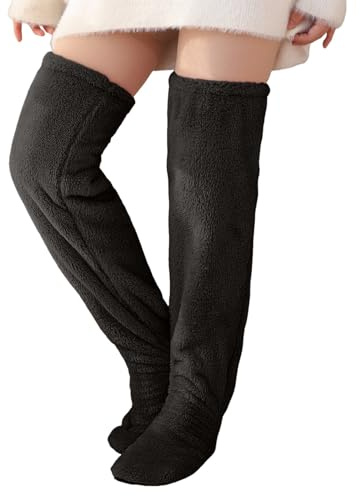 Chaussette Chaude Femme Polaire - Chaussettes d'Hiver, Couvre-Jambes, Chaussettes de Genou pour La Maison, Pantalons en Laine Épaisse, Chauffe-Jambes, Chaussettes Douces et Extensibles à La Mode