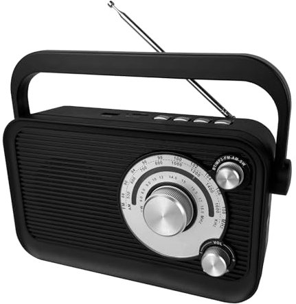 Radio Portable, Radio Portables FM/AM/SW, Alimentation Électrique et Piles, Radio à Piles avec Fonction Bluetooth et MP3, Radio Pourbureau/Cuisine/Camping/Urgences