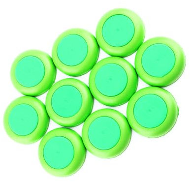 10er-Pack Weiche Nachfüllscheiben Grün, Kompatibel mit Schaumstoff-Kugelpistolen, Schießspielzubehör für Kinder und Jungen