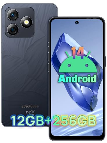 Ulefone Note 18 Pro Smartphone Pas Cher, 12Go RAM + 256Go ROM, Caméra 64MP + 32MP, Écran 6.78 HD+ Téléphone Portable, Batterie 5450mAh Android 14 Smartphone Pas Cher, Dual SIM/NFC/OTG-Noir