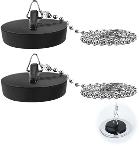 2 Pack Abflussstopfen,Waschbeckenstöpsel,Spüle Abfluss Stöpsel,Ø 45.5-42 mm Abflussstopfen Küchenspüle,Gummi Stöpsel für Spülbecken,Badewannenstöpsel Gummi für Waschbecken Spülbecken Küchenspüle