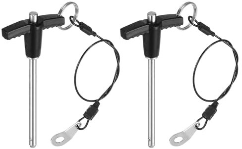 QUARKZMAN 2Pcs Goupilles de Verrouillage de Poignée en T, 5mm x 60mm Longueur d'Utilisation Acier Inoxydable Bouton-Poussoir à Libération Rapide
