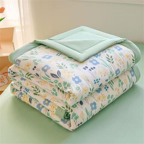 Odot Edredon Lavable Sin Funda 4,5 TOG, Reversible Primavera Edredón Verano Cama Ligera y Suave Reversible Acolchado de Manta para Días Calurosos (Césped Verde,200 * 230cm)
