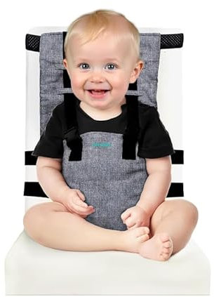 Seggiolino da tavolo per bambini, rialzo portatile, seggiolone, pieghevole, con cintura di sicurezza, seggiolino da viaggio, sedia da campeggio, facile da trasportare e da montare sulla maggior parte