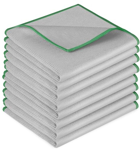HOTUT 8X Nano Paños de Limpieza Magico, 30 x 30 cm Bayetas de Microfibras para Cristales sin Rayas, Trapo Balletas para Ventanas Vidrios Baño Espejo Cocina Plato Coche