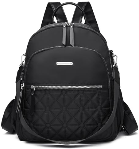 JANSBEN Zaino da donna, piccolo, da città, antifurto, in nylon, per scuola, viaggi, lavoro