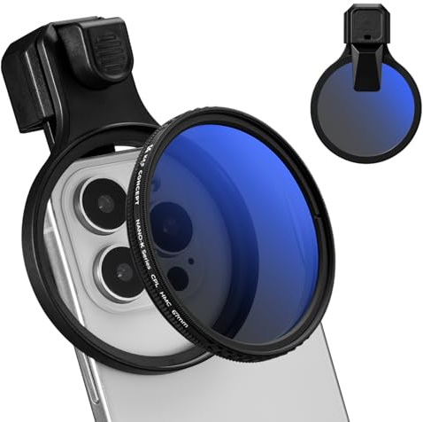 K&F CONCEPT Kit de Filtres CPL 67mm pour Objectif de Téléphone, Type à Pression, Filtre Polarisant Compatible avec iPhone 17/16/15/14/13/12, 16/15/14/13/12 Pro et Pro Max, Samsung