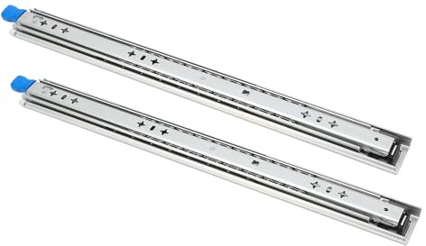 FTVOGUE Guida per Cassetto con Chiusura per Carichi Pesanti, 2 Guide con Cuscinetti a Sfera 53 Mm con capacità di 125 Kg per Armadi, Cassetti Industriali per